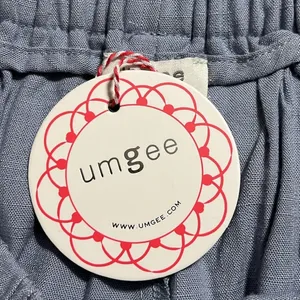 Umgee womens large linen blend baby blue ruffle shorts no pockets elastic waist thumbnail 9