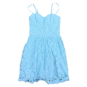 Abercrombie & Fitch Women's Sleeveless Lace‎ Mini Dress S Light Blue Corset Y2K thumbnail 2