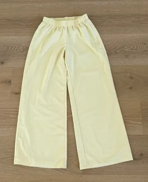 White Fox Pants Wide Leg Way She Walks Size S Yellow thumbnail 1