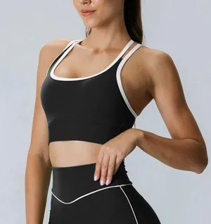 Berlook Activewear Black X Cross Lycra® Sports Bra thumbnail 1