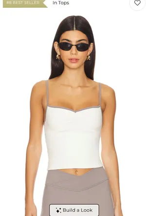 Revolve ballet tank top in crème & clay mask thumbnail 1