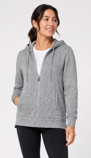 FIGS On-Shift Full Zip Hoodie Heather Gray Women’s L thumbnail 1