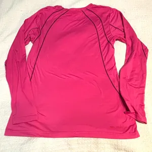 Ariat Tek Long Sleeve Performance Shirt Hot Pink Stretch Athletic Sz M Women's thumbnail 4
