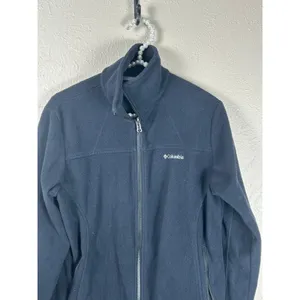 Columbia Fleece Jacket Women's Size Medium Black Gorpcore Outdoors Hiking Coat thumbnail 2