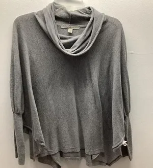 Fever Grey Knit Cowl Neck Tunic Faux Wrap Sweater Top Size Medium Preowned thumbnail 1