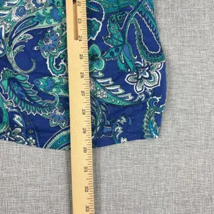 Lauren Ralph Lauren Blouse Womens M Blue‎ Off The Shoulder Ruffle Paisley thumbnail 4