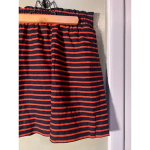 J. Crew Factory Womens Sz 6 Printed Linen-Cotton Sidewalk Mini Skirt Navy Papaya thumbnail 4
