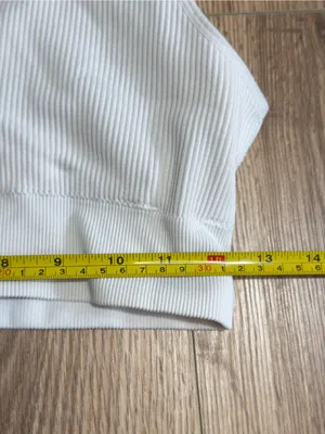 aerie‎ Ribbed Scoop Sports Bralette - Cream/White thumbnail 5
