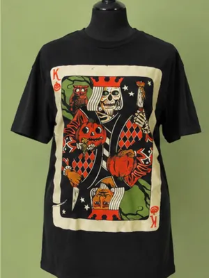 “KING Of Pumpkin” Black Halloween graphic t-shirt SIZE LARGE thumbnail 2