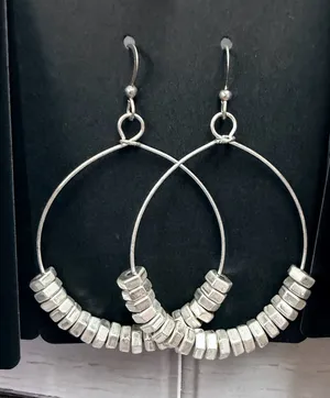 Handmade Earrings Silver Sterling Beaded thumbnail 1