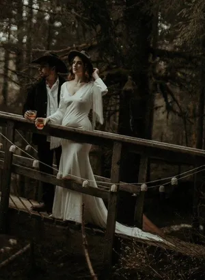 Western Style Wedding Dress With Tassels thumbnail 1