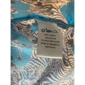 IBKUL Womens Zebra Print Quarter Zip Sun Shirt Blue White Short Sleeve Large thumbnail 5