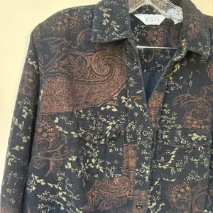 Keren Hart Paisley Corduroy Shirt M 70s Boho Eclectic Grandpa Fall thumbnail 7