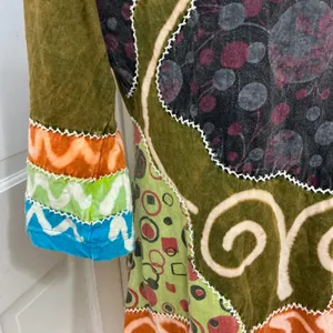 Rising International Patchwork Tunic Dress XL Cotton Boho Hippie Artsy Festival thumbnail 5