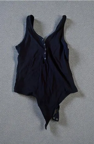 ABERCROMBIE & FITCH Soft Collection Black Bodysuit Size L thumbnail 1