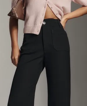 Anthropologie Maeve The Colette Stretch Twill Crop Wide-Leg Pants, Size 26 thumbnail 4