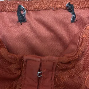 Lace Corset Top Rust Sheer Indie Sleeze Y2K Festival Coquette Romantic Sexy M thumbnail 5