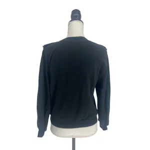 Alice + Olivia Carrie Ruffle Sweatshirt‎ Sweater Black XS thumbnail 9