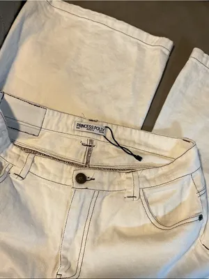 Princess Polly Off-White Straight Leg Jeans thumbnail 2