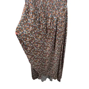 Sweet Lemon Smocked Floral High Low Maxi‎ Dress Women's Size L thumbnail 8