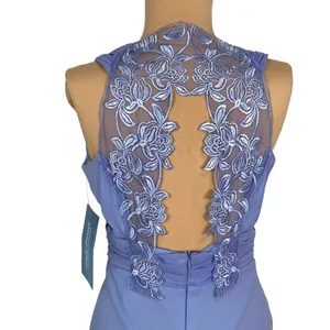 Tawny PromGirl Blue Maxi Dress Gown L Lace Detail Racerback Design Prom Wedding thumbnail 5