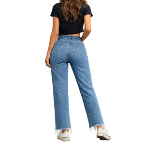 Abercrombie & Fitch Curve Love High Rise 90s Relaxed Jeans 24 Short Frayed Hem thumbnail 2