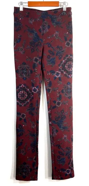 Urban Outfitters Womens XS UO‎ Nyx Ankle Back Zip Hem Pant Floral Print Skinny thumbnail 1