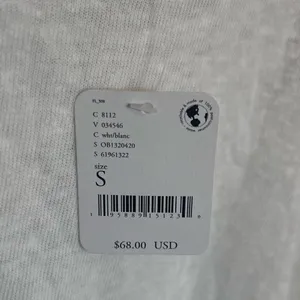 NWT We the Free White High Low Hem Stripe Statement Cuff Oversized Top Small thumbnail 5