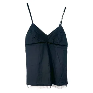NWT GAP | S | Deep V-Neck Pleated Cami Tank Top Sheer Tulle Accent Sleeveless thumbnail 2