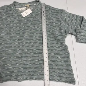 Madewell Crewneck Long-Sleeve Knit Sweater Tee Blue Horizon Stripe Size L Beachy thumbnail 9