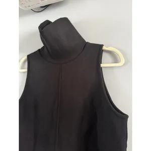 NWT OGL Turtleneck Split Hem Top Black FuzzLuxe Scuba Fabric Size Medium thumbnail 4