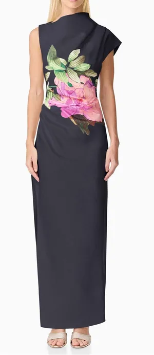 Elliatt Azelie Asymmetrical Gown in Black XS thumbnail 1