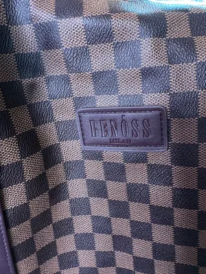 Benoss Milan Brown Checkered Weekender Duffel Travel Bag thumbnail 2