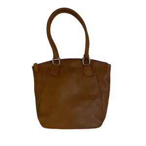 Fossil SHB3207A Brown Genuine Leather Tote Shoulder Bag Cognac Double Handle thumbnail 3