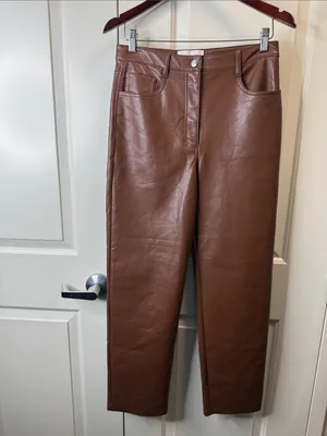 Aritzia Wilfred The Melina Pant Vegan Leather Brown 8 thumbnail 2
