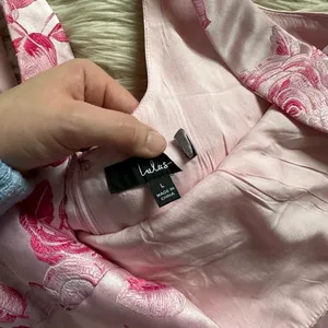 LULU’S Brighter Side Pink Floral Satin Jacquard Mini Dress thumbnail 9