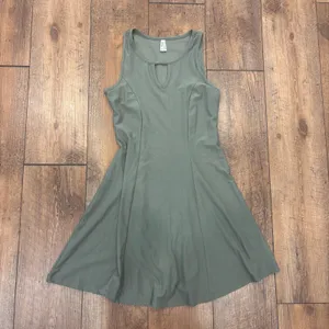 MUDD Army Green Soft Stretchy Flow Sleeveless Comfy Mini Midi Dress Size XS thumbnail 2
