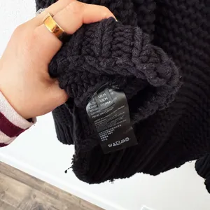 [Free People] Black‎ My Only Sunshine Chunky Knit Mock Neck Sweater Sz Medium M thumbnail 10