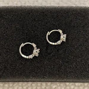 13mm CZ Small Hoop Earrings for Men Women Hip Hop Punk Streetwear Unisex Earring thumbnail 3