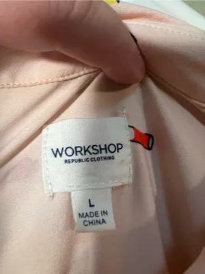 Workshop‎ Republic Women's Size Large Sleeveless Button Down Shirt Pink Cocktail thumbnail 9