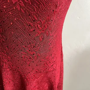 Connected Apparel Red Floral Sparkle Fit & Flare Mini Dress Size 6 Petite Y2K thumbnail 8