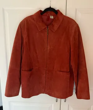Vintage genuine suede jacket Orange Size XL thumbnail 1