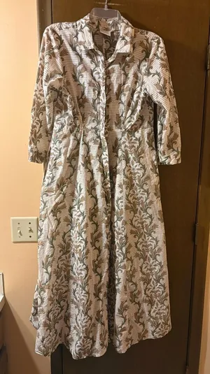 Julia Amory Striped Floral Maxi Shirt Dress thumbnail 1