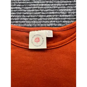 Live In The Moment Womens XS Burnt Orange Rust Short Sleeve Crop Top Baby Tee thumbnail 2