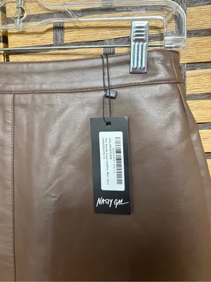 Nasty Gal Brown Faux Leather Mini Skirt Size 0 thumbnail 4