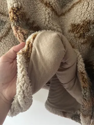 Thread & Supply Geometric Brown and White Aztec Sherpa Quarter Zip thumbnail 4