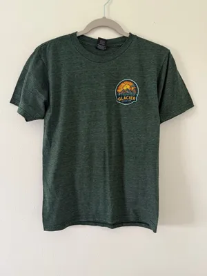 Glacier National Park Heather Forest Green Mountain Tee size small thumbnail 2