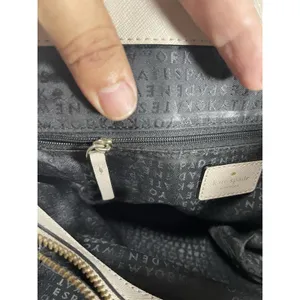 Kate Spade New York Beige/Black Colorblock Tote Zip Center, Pockets Gold thumbnail 11