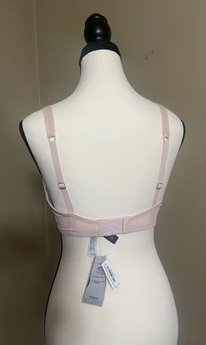 Adore Me Bra Sz 34DDD Beige Padded Underwire Feminine Sheer Strap Detail thumbnail 2