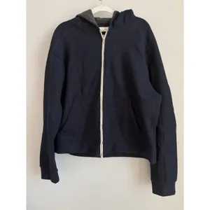 ZARA Technical Cropped Full Zip Hoodie Jacket Navy Blue Minimalist Clean Girl XL thumbnail 3